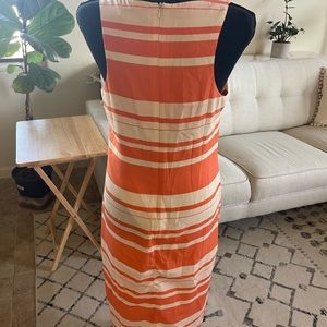 Orange and white stripe dress